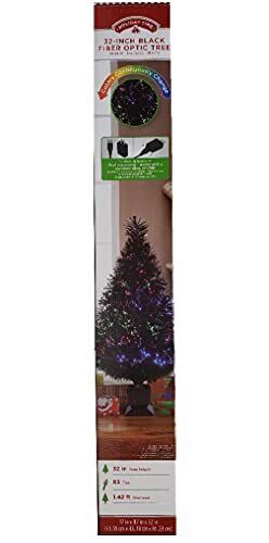 Holiday Time 012067700076 Pre-lit 32 Fiber Optic Artificial Christmas Tree Black Color Chan