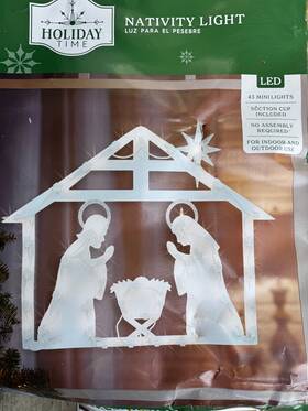 Holiday Time 018697924813 Lighted Nativity Scene Christmas Window Silhouette Decor Led