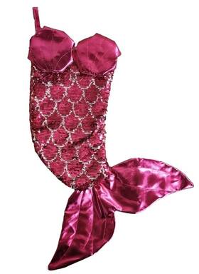 Holiday Time 020972032779 Hot Pink Mermaid Tail Reversible Sequin Christmas Stocking 20 In