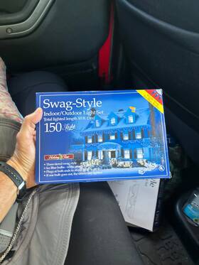 Holiday Time 028208940409 7x Swag Style Lights Ice Blue Bulb 120 V 10 Ft 150 Ct Christmas