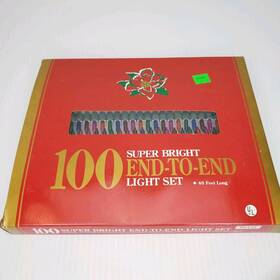 Holiday Time 078742338910 Christmas Lights 100 Super Bright End-to-end Light Set 46ft New
