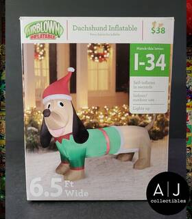 Holiday Time 086786399958 Airblown Inflatable Christmas Elf Dachshund Dog 6.5 Feet Long