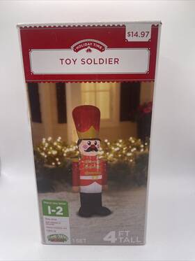 Holiday Time 086786999370 Air Blown Inflatable 4ft Christmas Toy Soldier Yard Decorled Tested