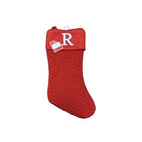 Holiday Time 099794008903 Nos 2020 Christmas Stocking Monogram Letter R Initial Red Knit 18 Inch