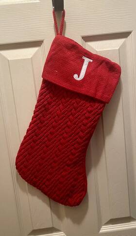 Holiday Time 099794014812 Nwt 17 Inch Red Knit Monogram Christmas Stocking Letter J