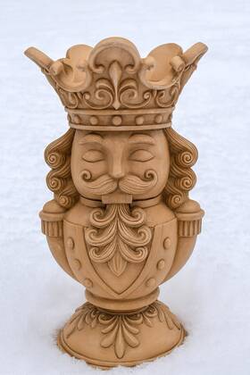 Holiday Time 099794329633 Brown Polyresin Nutcracker Christmas Pillar Candle Holder 9 Inch By