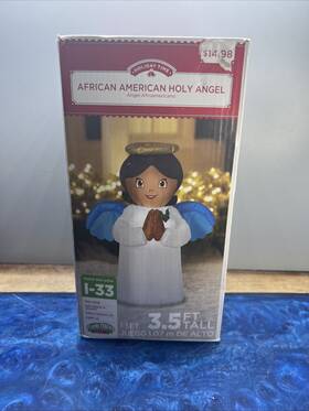 117258 Holiday Time New Airblown Inflatable Outdoor Christmas Angel African American 3.5 Feet