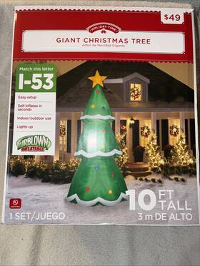117310 Holiday Time 10 Foot Tall Giant Christmas Tree Inflatable