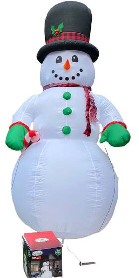 119414 Holiday Time Gemmy Giant 10 Ft Lit Christmas Airblown Inflatable Snowman Outdoor Decor