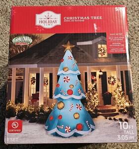 Holiday Time 191245006794 10 Christmas Tree Airblown Lighted Yard Inflatable Decoration New