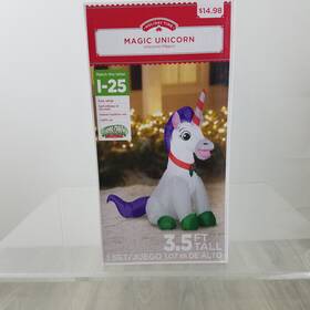 Holiday Time 191245145486 Inflatable Unicorn 3.5 Ft Tall Christmas Indoor/outdoor Box Damage