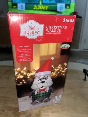 Holiday Time 191245185710 Nib Christmas Walrus Airblown Inflatable New Rare