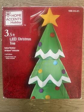 Holiday Time 191245816775 Home Accents 3.5 Led Christmas Tree Airblown Inflatable Yard Decor