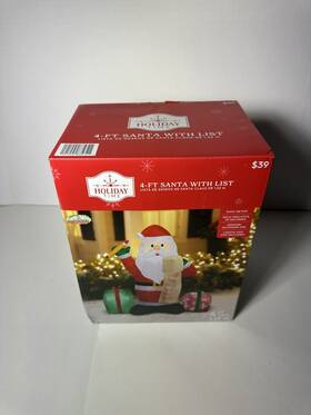 Holiday Time 191245835721 Inflatable Inch Santa With List Christmas 4 Ft New