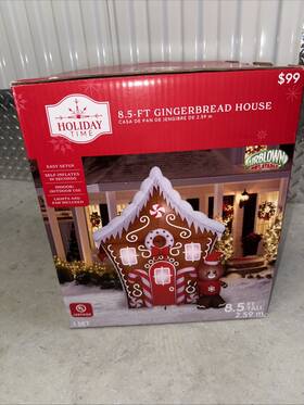 Holiday Time 191245835967 New Inflatable Gingerbread House Man Christmas 8.5 Ft