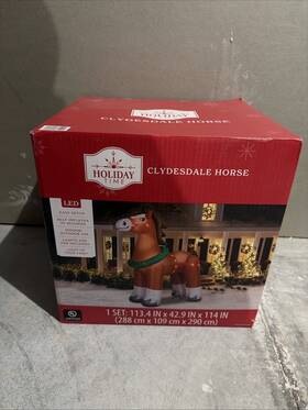 Holiday Time 191245861294 9.5 Ft Clydesdale Horse Christmas Inflatable Yard Decor Led New