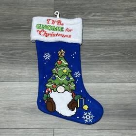 Holiday Time 193849039765 I Ll Be Gnome For Christmas Blue Stocking Tree Snow