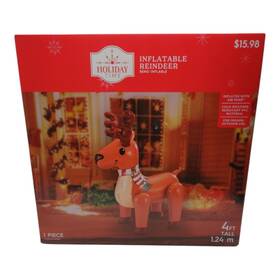 Holiday Time 195546001199 Reno Inflatable Christmas Reindeer Indoor And Outdoor 4 Feet Tall