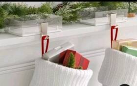 Holiday Time 198850554498 Two Christmas Clear Acrylic Stocking Holder - Wondershop