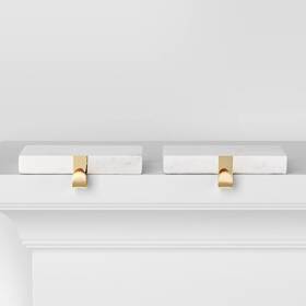 Holiday Time 198850657809 2pk Marble Christmas Stocking Holder White/gold - Wondershop