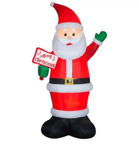 Holiday Time 313107871870 Santa With Merry Christmas Sign Airblown Inflatables 10 Foot T