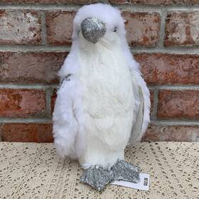 Holiday Time 608356995942 Sisal And Faux Fur Penguin Christmas 9.5 Inch Figurine For Macy S Nwt