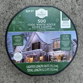 66-120 Holiday Time 500-count Cool White Led Icicle Dome Lights Wire Christmas