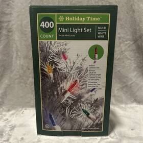 66-380b Holiday Time 400 Multi Mini Lights Wedding Xmas 96 Ft White Wire By