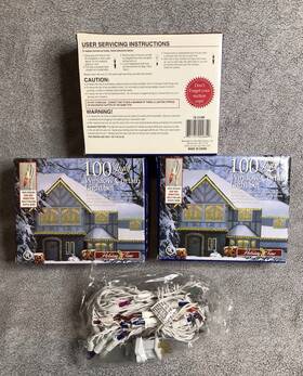 Holiday Time 681131000840 Lot 100 Light Window Curtain Indoor Christmas Lights Multicolor