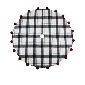 Holiday Time 681884465750 48 Inch Plaid Black And White Christmas Tree Skirt New