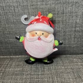 Holiday Time 708016298311 Resin Santa Claus Glitter Christmas Ornament