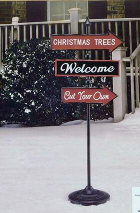 Holiday Time 708016368434 36 Inch Metal Sign Pole Christmas Trees Welcome Cut Your Own
