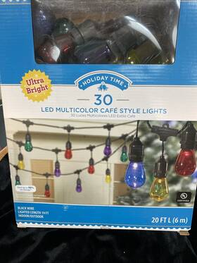 72-267 Holiday Time 90pcs Multicolor Super Bright Led Cafe Style Christmas Lights Black Wire Sweet