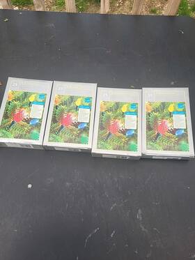 75141 Holiday Time Lot Of 4 25 C7 Multicolor Christmas Lights Strings Indoor/outdoor