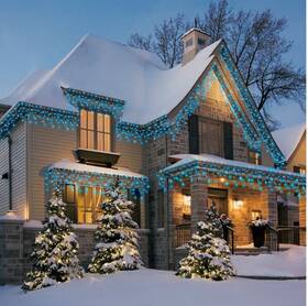 76-071b Holiday Time 200-count Blue Led High-density Icicle Christmas Lights With White Wire 15 Ft