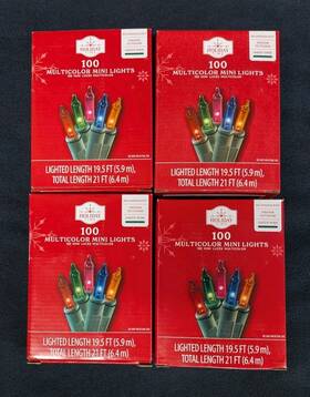 Holiday Time 764878660055 Multicolor Mini Christmas Lights Indoor/outdoor Lot Of 4
