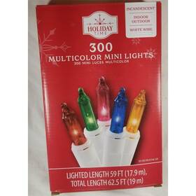 Holiday Time 764878661502 Multicolor Lights White Wire 300 Ct Wedding Patio Party Christmas