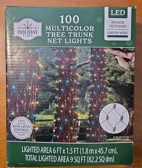 Holiday Time 764878661595 Christmas Led Tree Trunk Net Lights Multicolor 100 Count