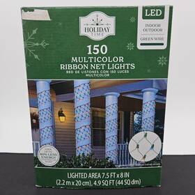 Holiday Time 764878662349 150 Count Multicolor Led Christmas Ribbon Net Lights 7.5 Feet