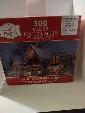 Holiday Time 764878662813 300-count Clear High Density Icicle Christmas String Lights New