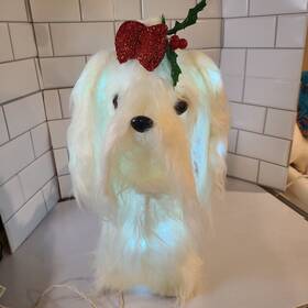 Holiday Time 764878672423 Light Up Led Plush Shih Tzu Indoor Outdoor Christmas 20 Inch S-28