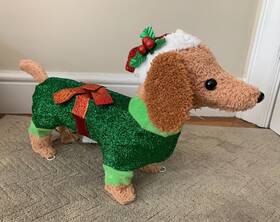 Holiday Time 764878678470 Indoor / Outdoor Plush Light-up Dachshund 22 Inch Christmas Decoration