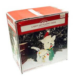 Holiday Time 764878679446 Fluffy Dog Christmas Indoor Outdoor Led Light Up Decor 23 Inch Working