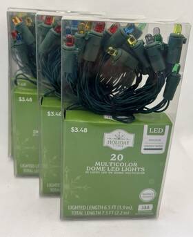 Holiday Time 764878700805 4 X 20 Count Battery-operated Led Dome Christmas String Lights Multicolor 6.5ft