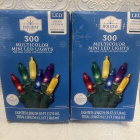 Holiday Time 764878723590 300 Mini Led Multicolor Christmas Lights Lot / 2 Indoor Outdoor 61
