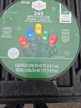Holiday Time 764878760793 240-count 49.1 Ft Multicolor M5 Led Christmas Lights Green Wire