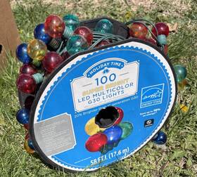 Holiday Time 764878763466 58 Ft 100 Count Multicolor Super Bright G30 Christmas Lights