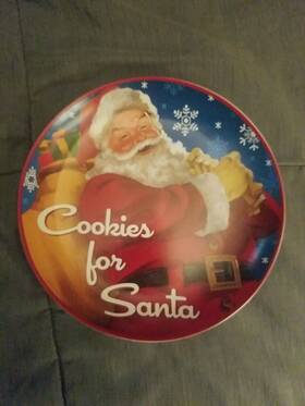 Holiday Time 808608041155 Cookies For Santa Plate Stoneware Christmas Eve Night
