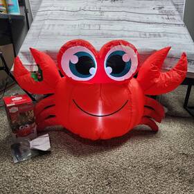Holiday Time 810059721722 3.5ft Christmas Crab Airblown Inflatable Yard Ornament Tested And Works