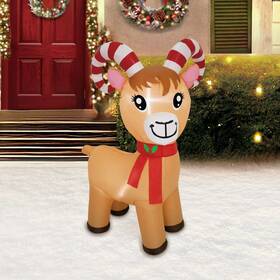 Holiday Time 810059722750 Bighorn Sheep 4ft Christmas Airblown Yard Inflatable Decoration